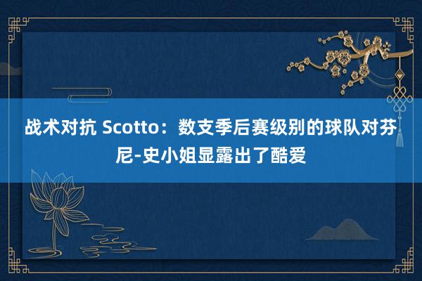 战术对抗 Scotto：数支季后赛级别的球队对芬尼-史小姐显露出了酷爱