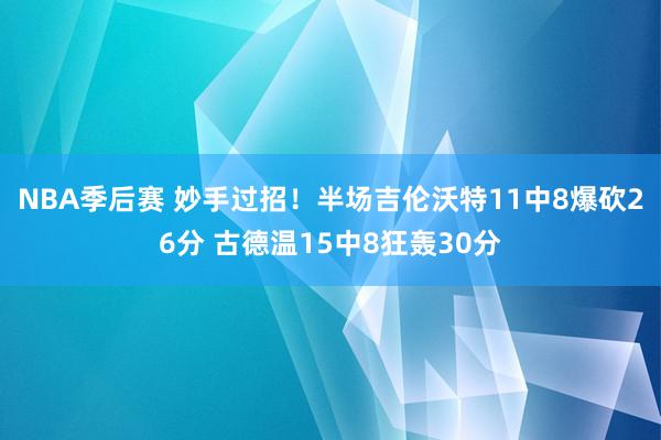 NBA季后赛 妙手过招！半场吉伦沃特11中8爆砍26分 古德温15中8狂轰30分