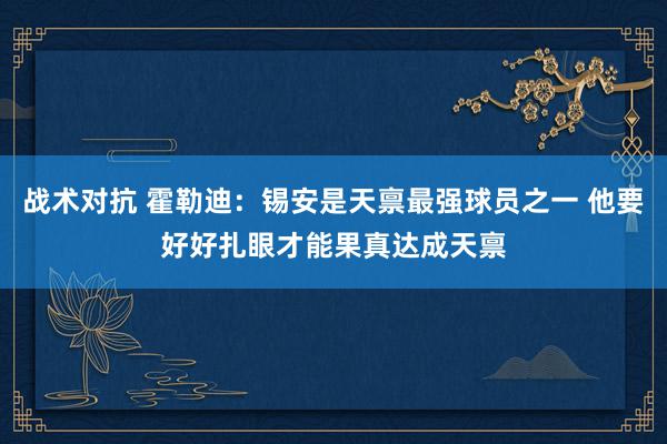 战术对抗 霍勒迪：锡安是天禀最强球员之一 他要好好扎眼才能果真达成天禀