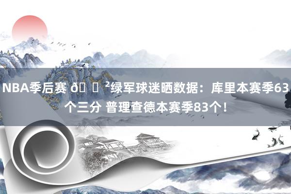 NBA季后赛 😲绿军球迷晒数据：库里本赛季63个三分 普理查德本赛季83个！